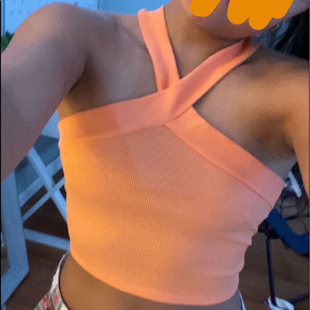 orange crop top